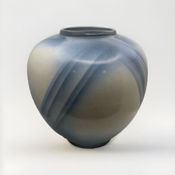 M. (Marilyn) Coplin Newberry Studio Art Blue Abstract Vase Pottery 1990 Signed - Picture 7 of 10
